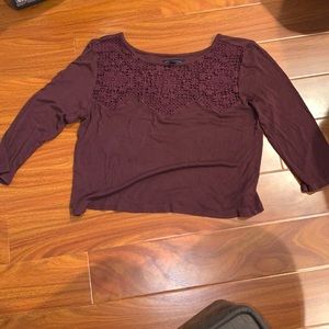American eagle quarter sleeve top